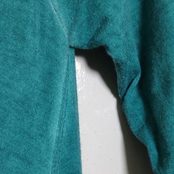 Women's Scoop Neck Teal Burn Out Top - Picture 3 of 5